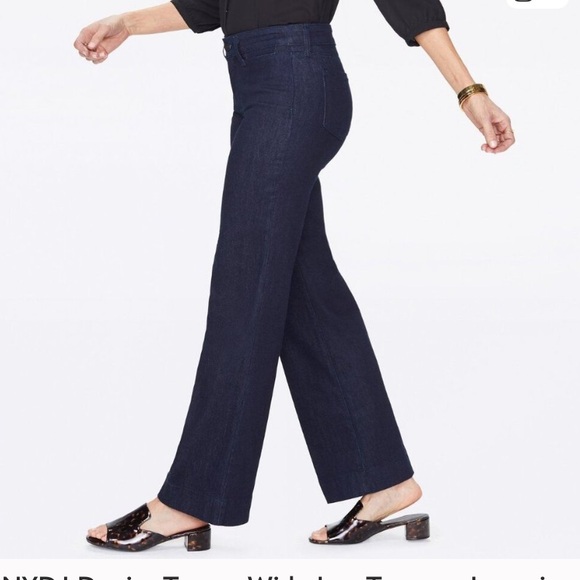 NYDJ Denim Teresa Wide Leg Trouser Jeans Blue 00 - Picture 1 of 9